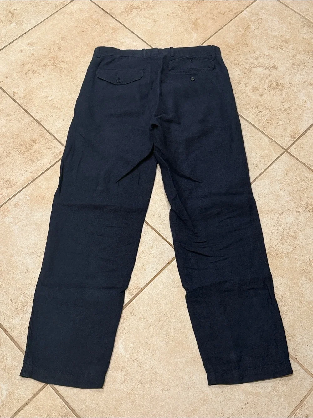 J. Crew 31 x 32 - Navy Linen Men's Casual Pants - Classic Straight Fit